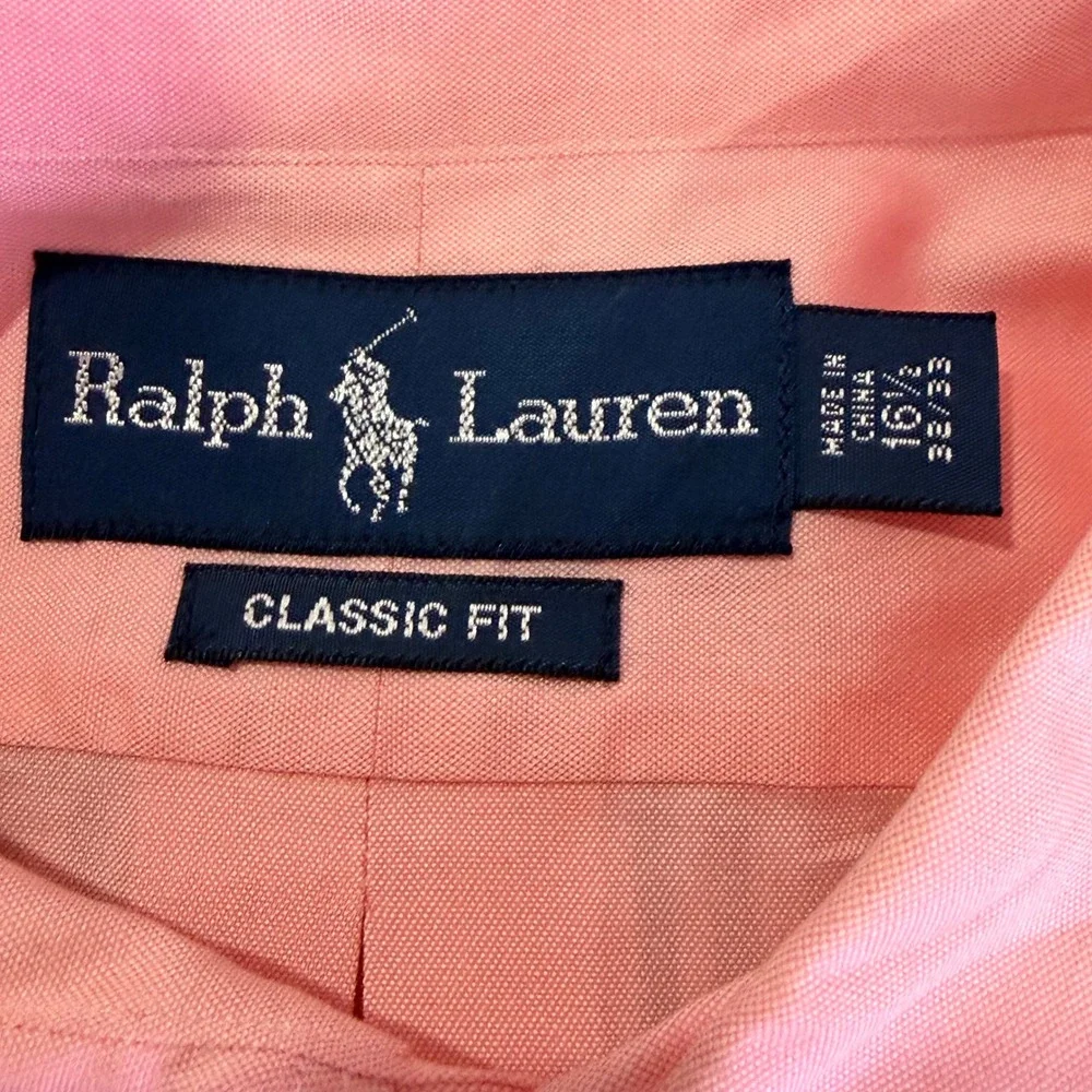 Polo Ralph Lauren Button Down Shirt Mens 16.5 Large Pink Classic Fit Oxford Pony